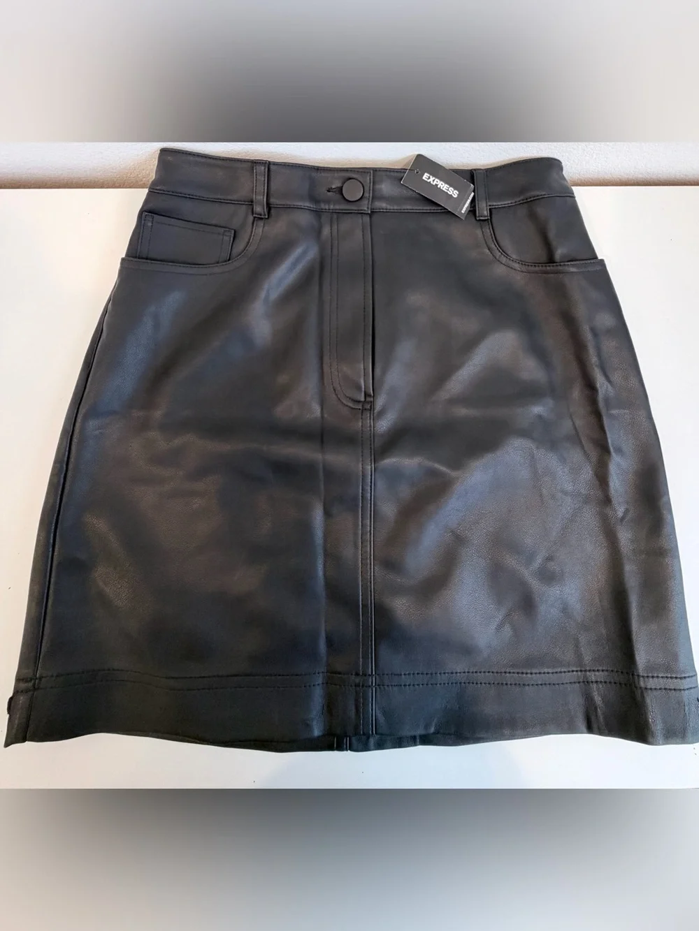 Express Black Faux Leather Mini Skirt